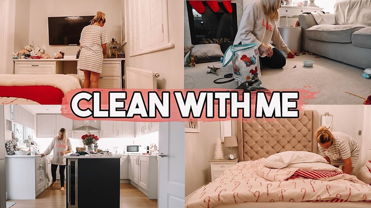 CLEAN WITH ME | CHRISTMAS CLEANING MOTIVATION | SAHM SPEED CLEAN