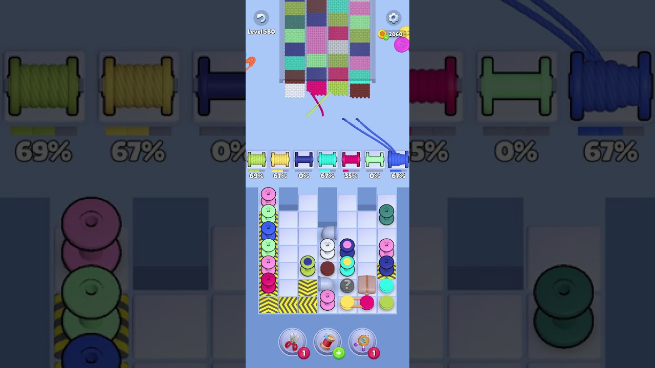 Knit Out Level 580 Solution #knitoutpuzzlegame #knitout #knitoutlevel #knitoutgame #level580