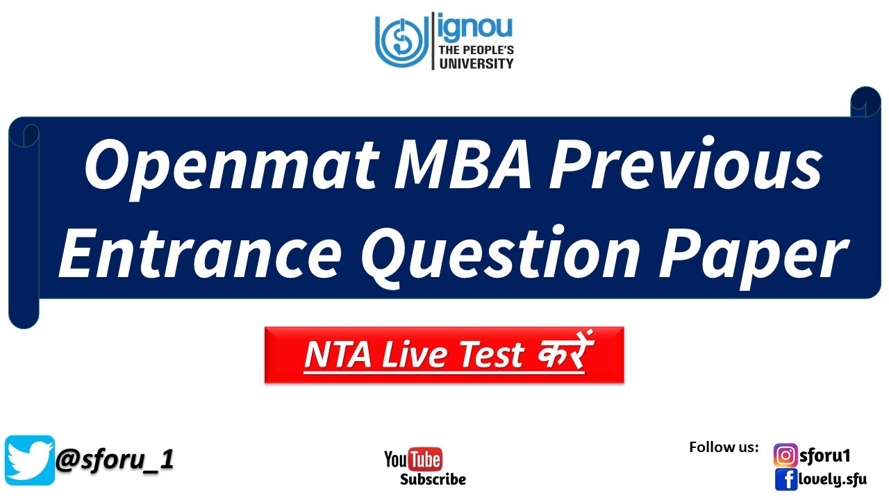 #IGNOU_OPENMAT IGNOU Openmat Previous Questions | Live Test of Openmat Previous Entrance Exam #NTA