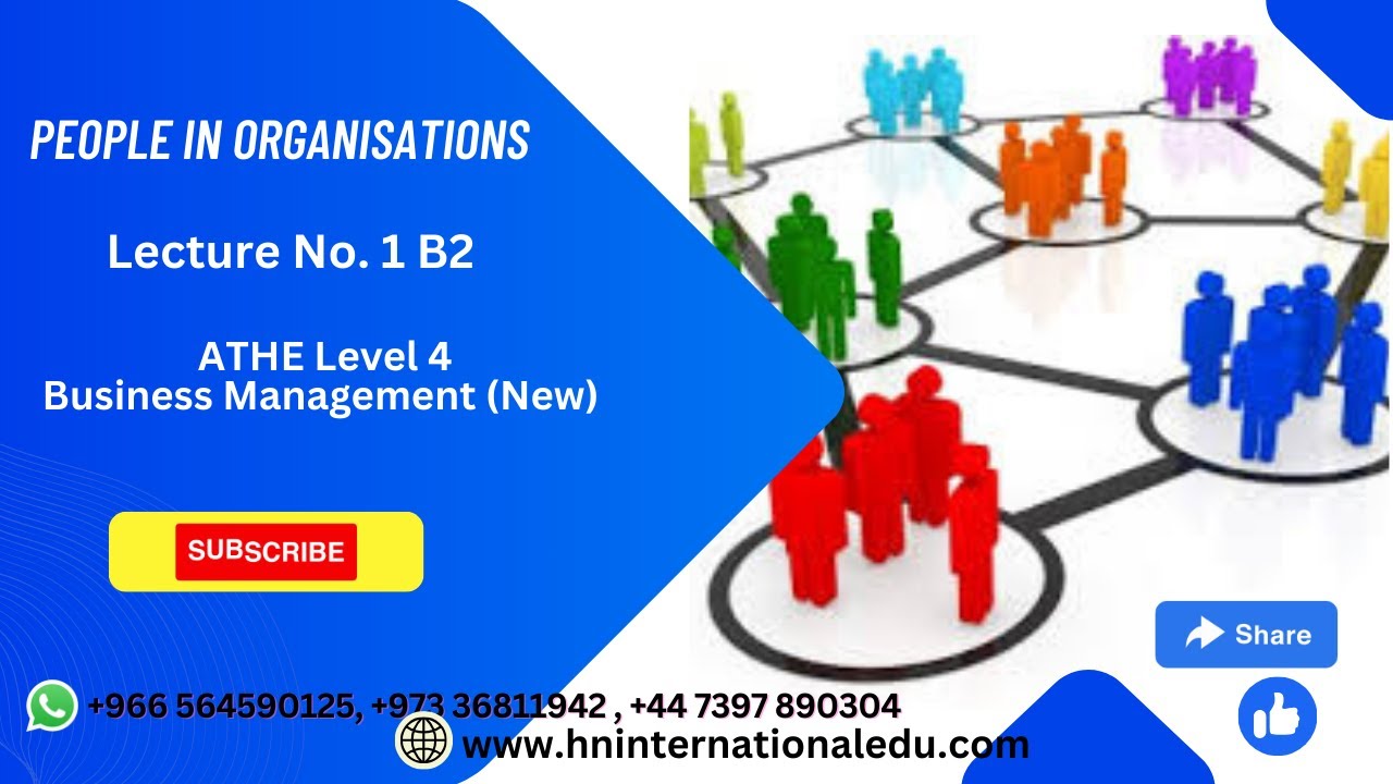 People in Organisations Lecture No. 1 B2 ATHE Level 4 Business Management