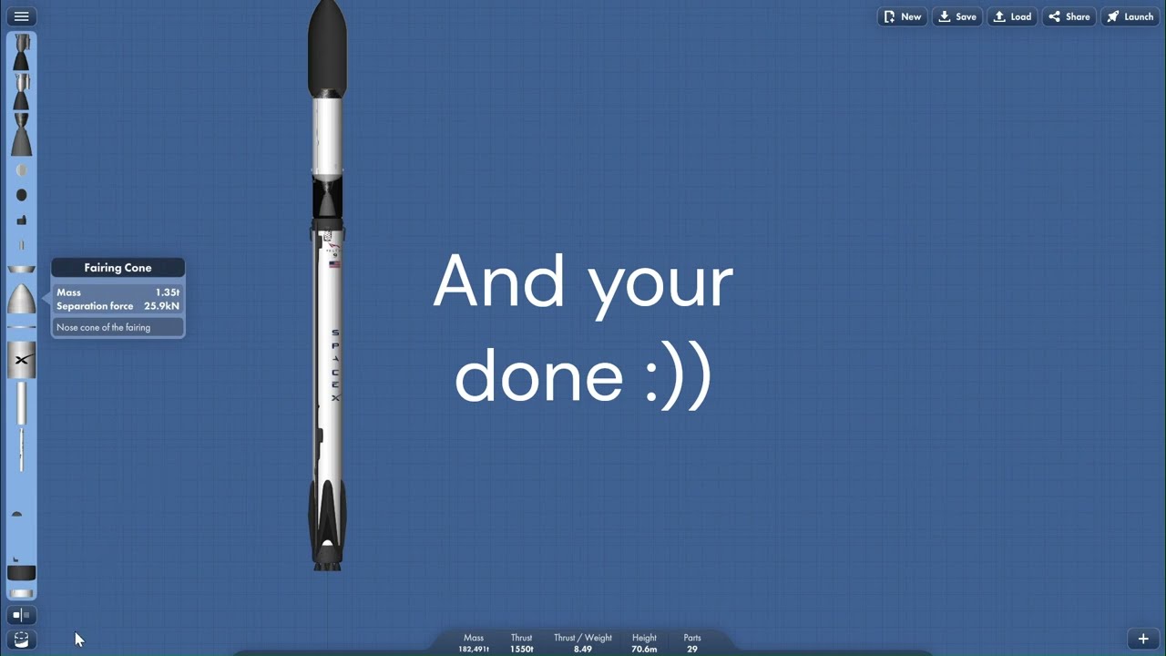 how to make Skyride space's falcon 9