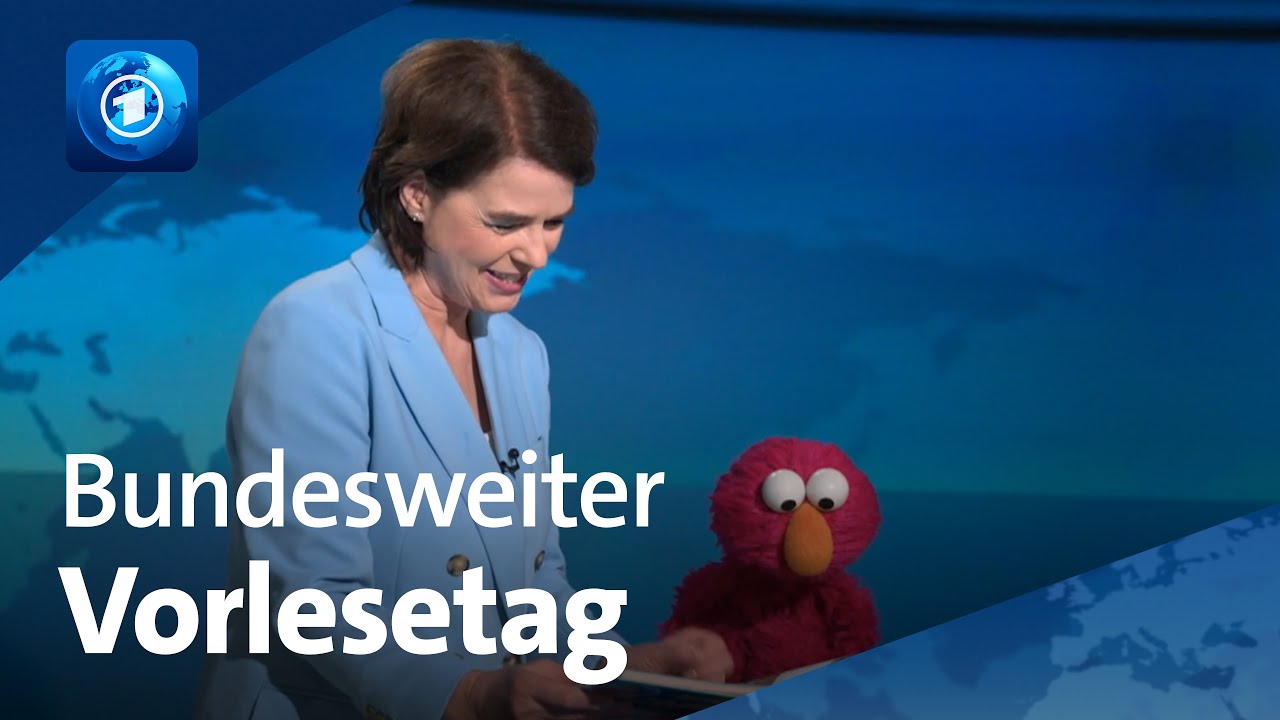 Susanne Daubner und Elmo: Vorlesetag bei der tagesschau