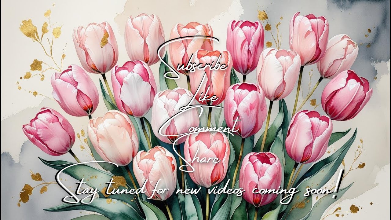 LuxTV Art 2 Hr Watercolor Pink Tulips Background Screensaver Wallpaper Spring