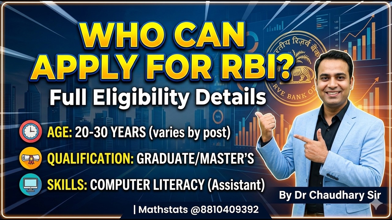 Who Can Apply for RBI? Full Eligibility Details || Dr Chaudhary Sir | Mathstats @8810409392