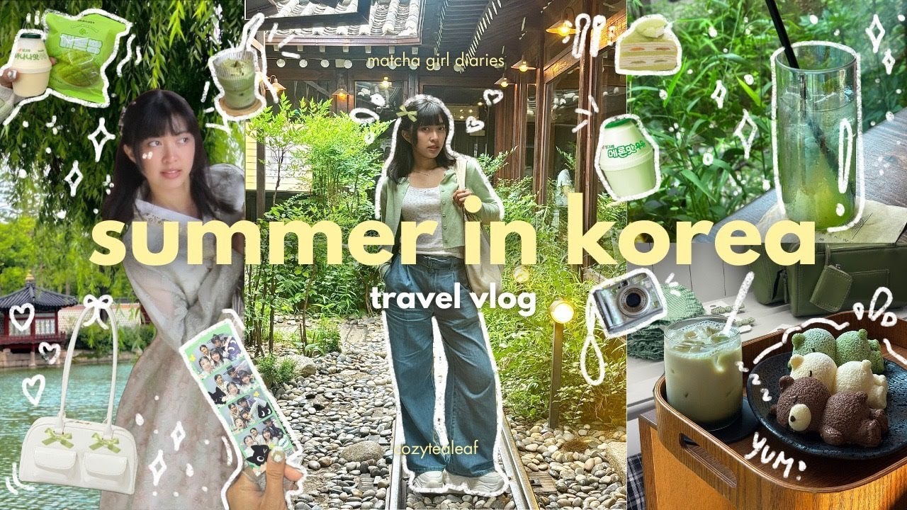 korea trip vlog 🍵🌿 cafe hopping, hanbok rentals, wishlist shopping