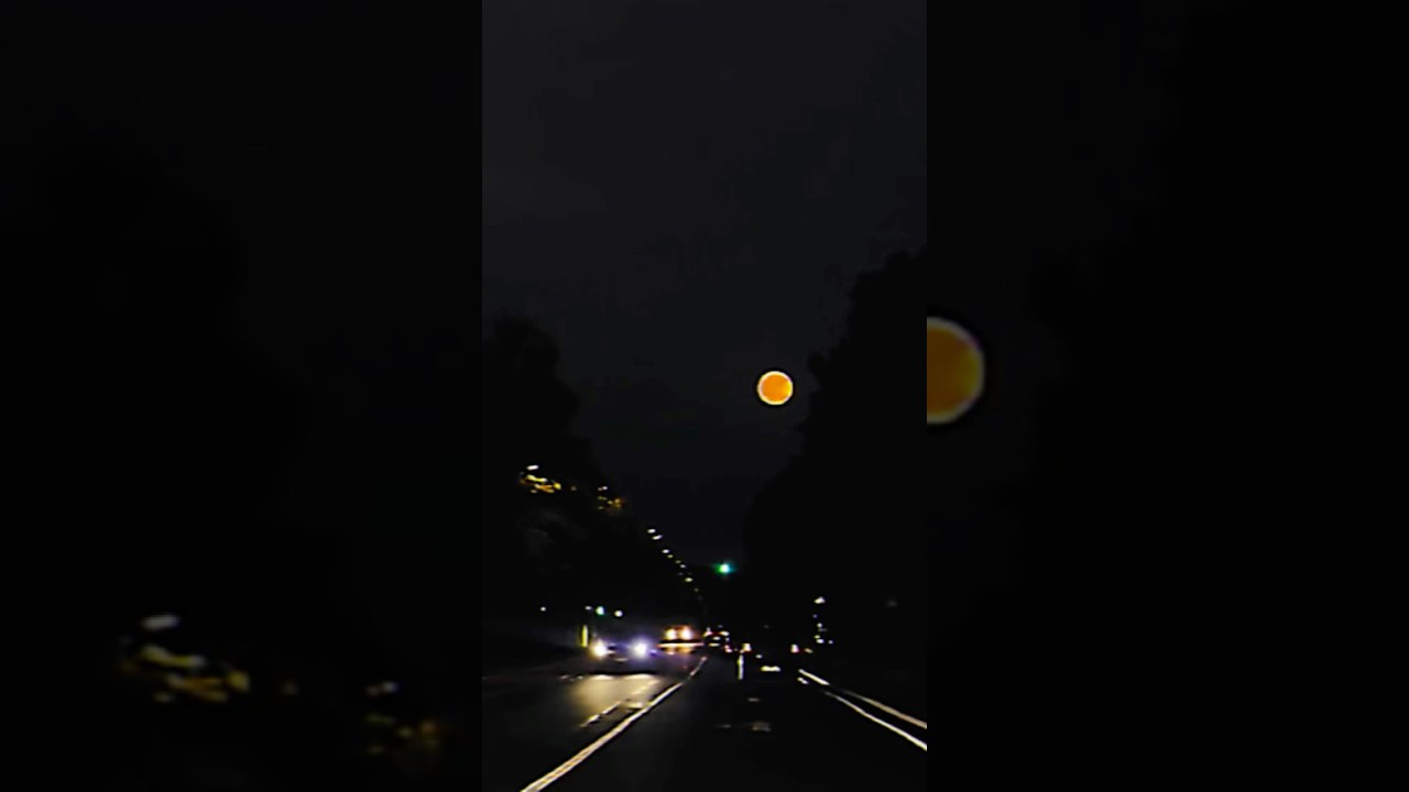 Blood Moon Over the Road &ndash; Mesmerizing Night Drive | Aesthetic Short