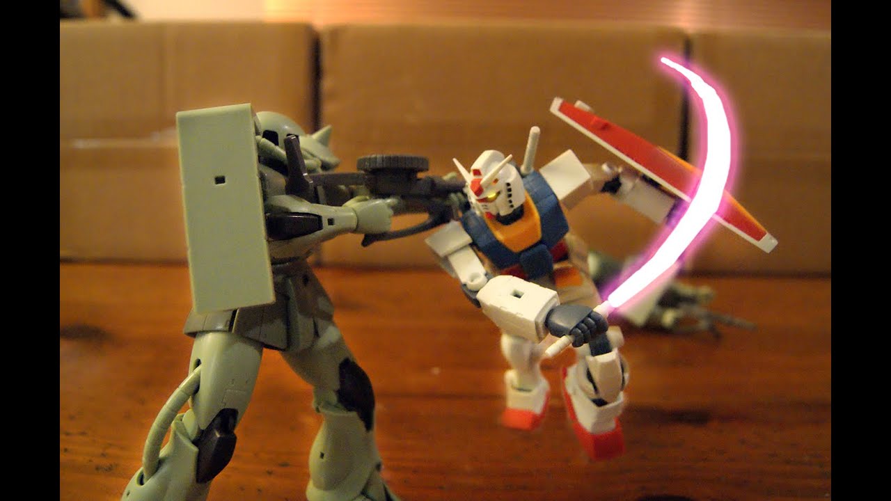 0079 - (MS vs MS 04) Gundam Stop Motion 【コマ撮り】