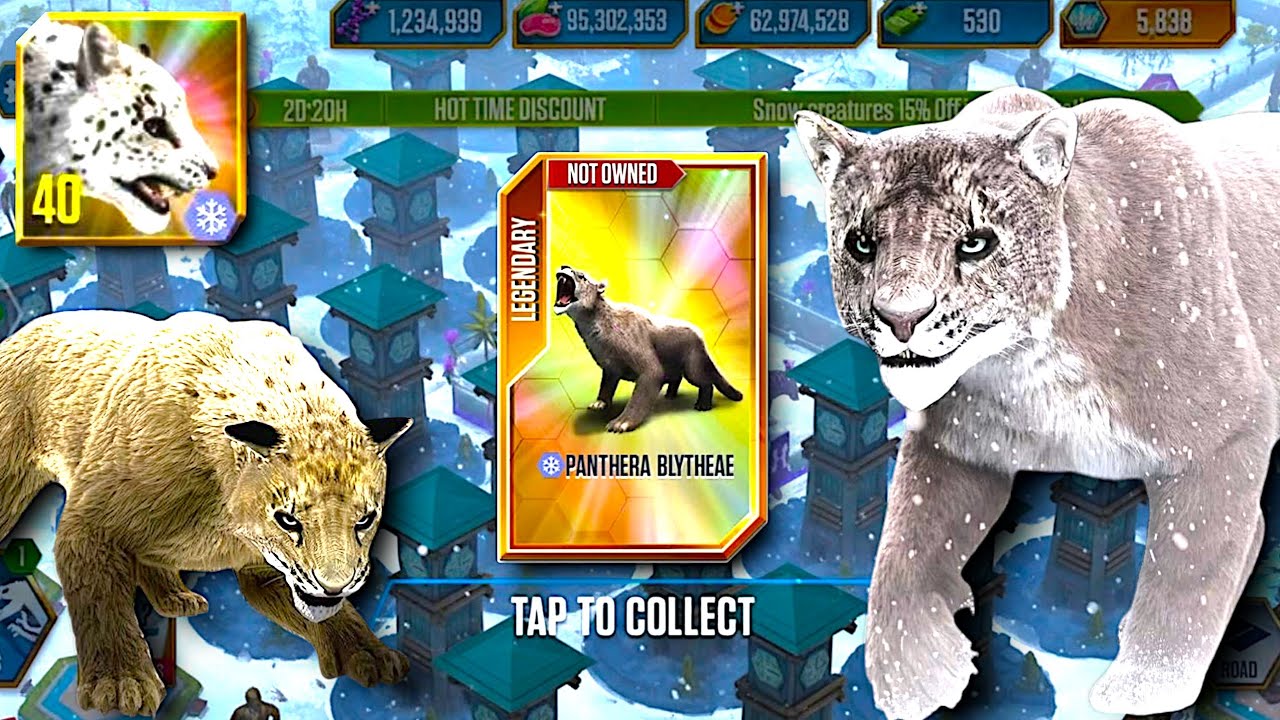 NEW FREE DINOSAUR PANTHERA BLYTHAE IN HOUR COMPLETED LAST WINTER PASS  - Jurassic World The Game