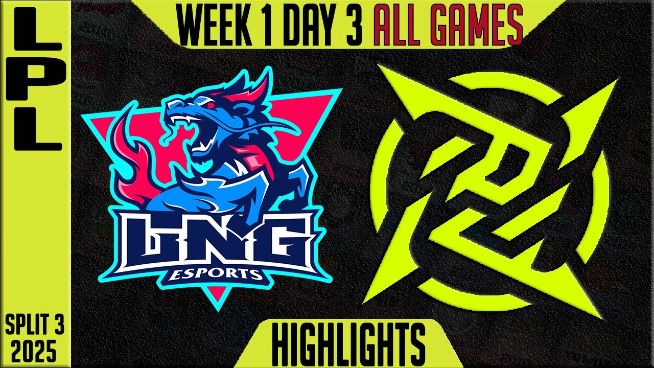 LNG vs NIP Highlights ALL GAMES | LPL Split 3 2025 W1D3 | LNG Esports vs Ninjas In Pyjamas