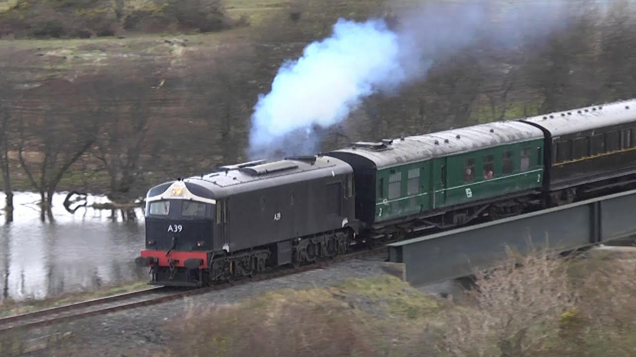 Loco A39 crosses River Quoile at Downpatrick - 30th March