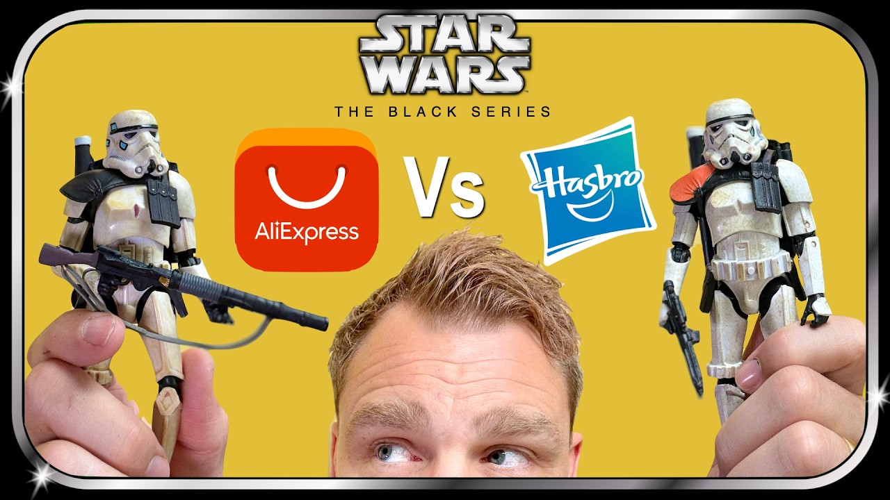 WORTH £10? Bootleg Sandtrooper Vs Hasbro Black Series Official Figure.