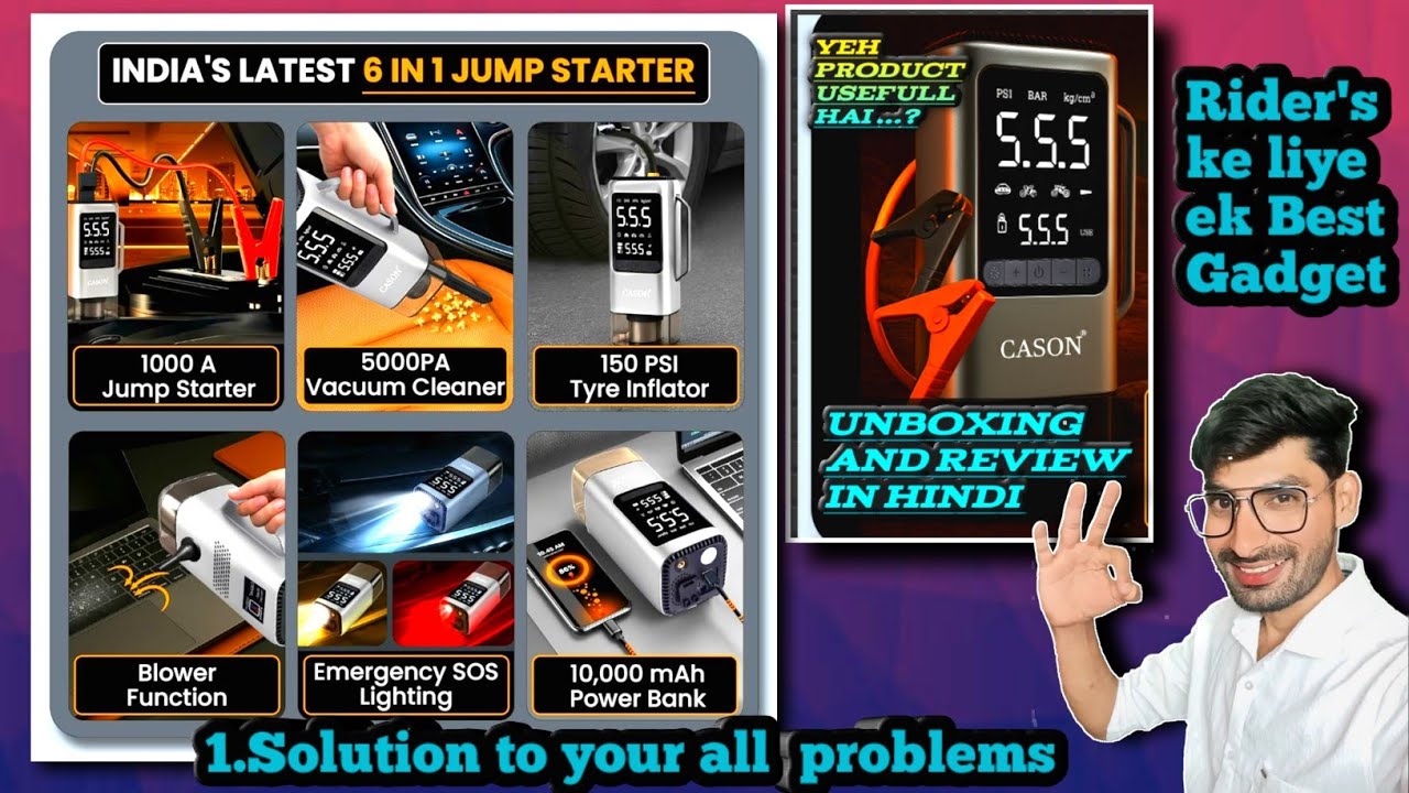 Cason Jump Starter 6 in 1 Best Gadget in India Today Unboxing and Review | Car jump start Live Proof