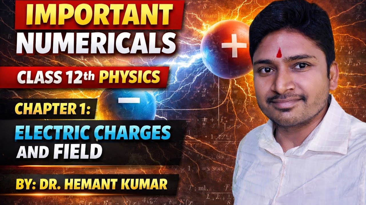 Important numericals of physics for class 12 board exams chapter1  electric charges and field