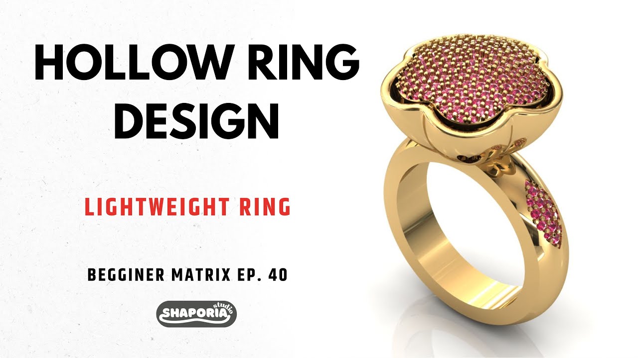 Flower Pavé Diamond Ring | Creating Inner Hollow Spaces in Matrix