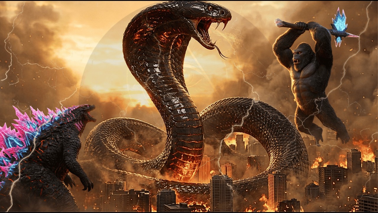 GODZILLA & KONG vs. 2400m COBRA TITAN (Ghidorah Is Here!) - 4K | Guardian Awakens Ep.4 Remastered
