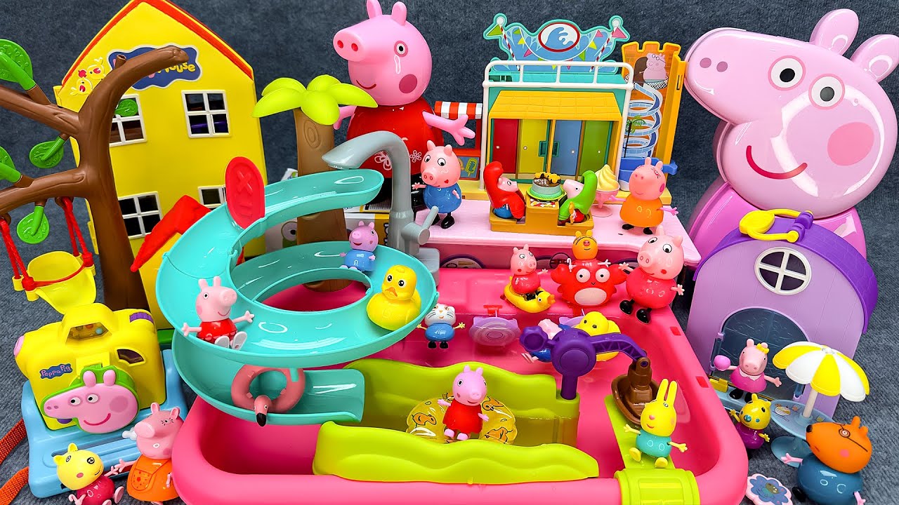 Ultimate ASMR PEPPA PIG Water Park Slide Pool Playset Relaxation Unboxing | TOY PLAYSET ASMR 2025