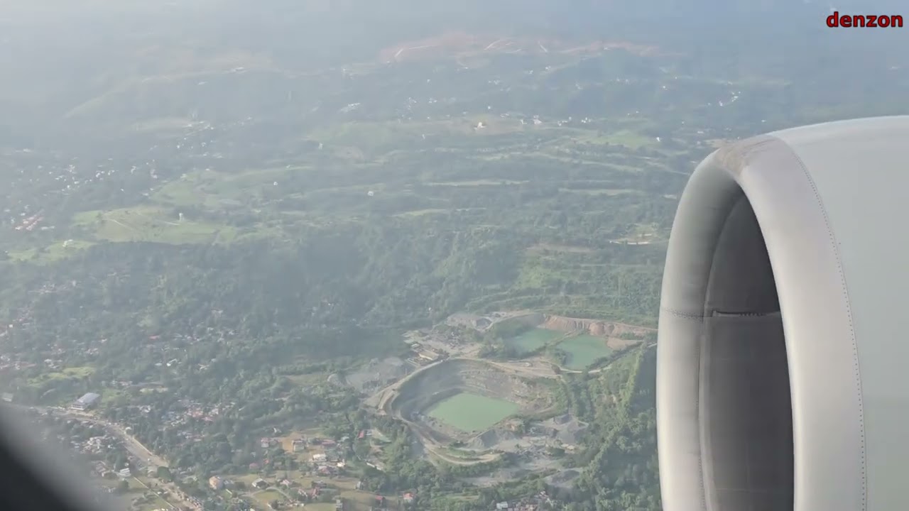Ang Ganda ng Bundok ng Sierra Madre. Metro Manila Aerial View and NAIA Landing