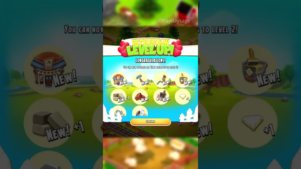 Town Reputation Level 2! Hay Day Town Level Up! 🎉 #hayday #haydaygameplay #haydaytown