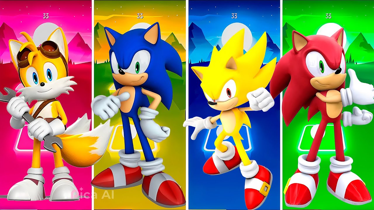 Sonic The Hedgehog 🔴 Knuckles 🔴 Shadow 🔴 Amy Rose || Tiles Hop EDM Rush! | Coffin Dance | Hopverse