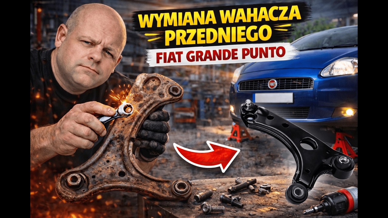 Stuki z przodu? 😳 Wymiana wahacza – Fiat Grande Punto 2007!