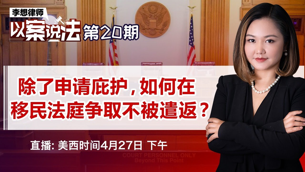 除了申请庇护 如何在移民法庭争取不被遣返？《李想律师以案说法》第20期2021.04.27
