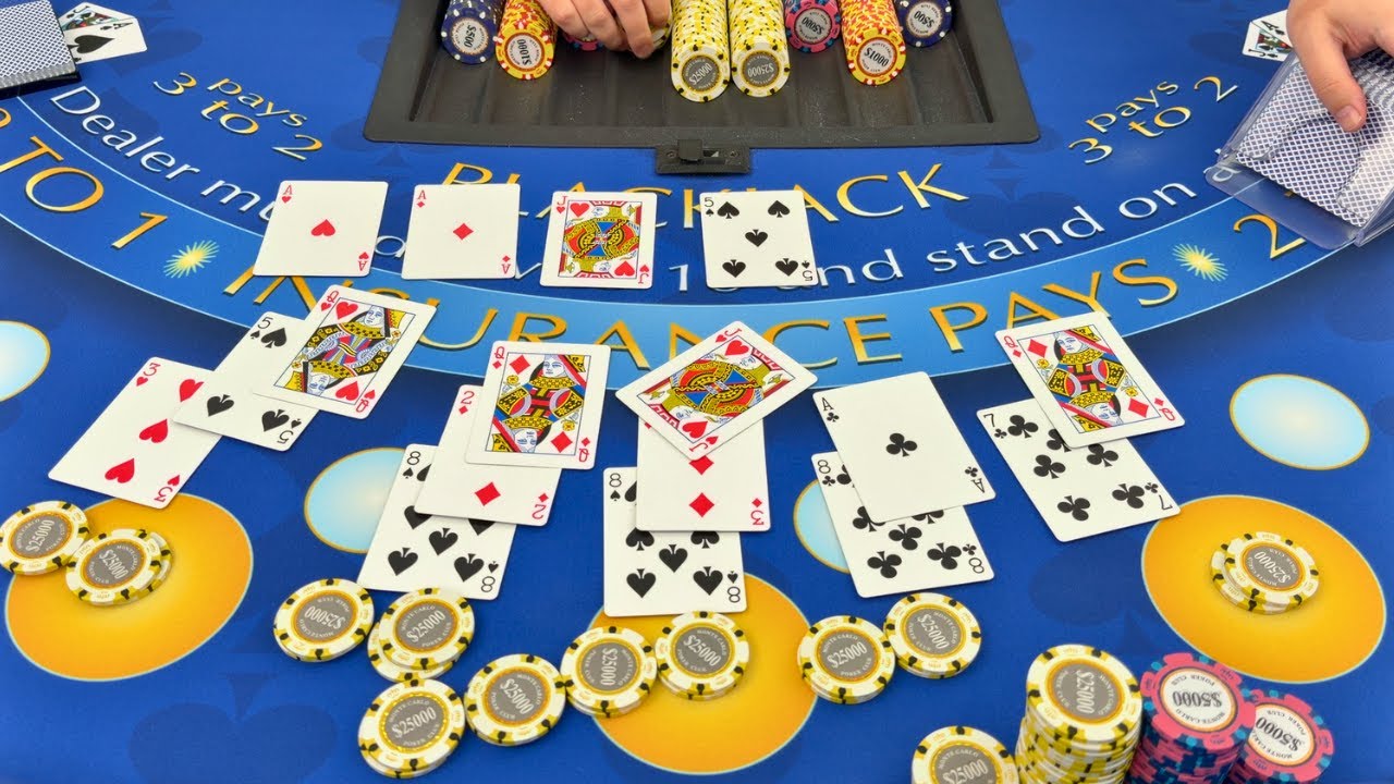 I TRIPLE SPLIT PERFECT PAIRS TO WIN $1,845,000 WITH HIGH STAKES BLACKJACK FULL TABLE CASINO ACTION!