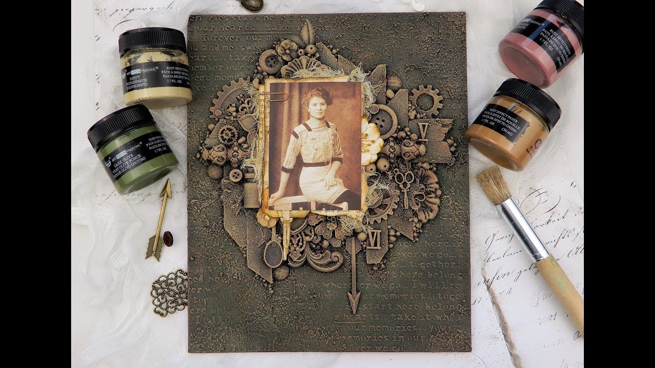 mixed media canvas with finnabair pastes