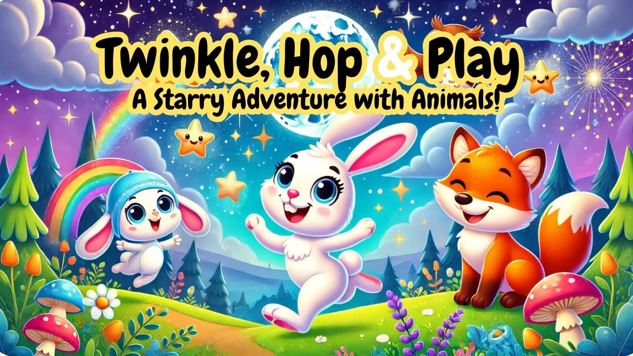 Twinkle, Hop & Play: A Starry Adventure with animals | Animal Sound Kids Song
