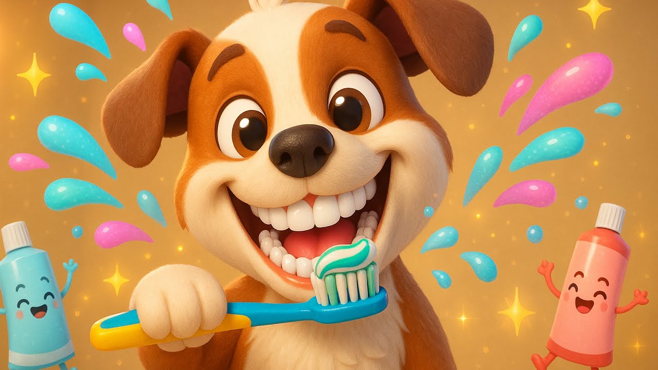 Brush The Dog’s Teeth | Hindi Nursery Rhymes & Kids Songs | Fun Learning Cartoon Video | DP Kids TV