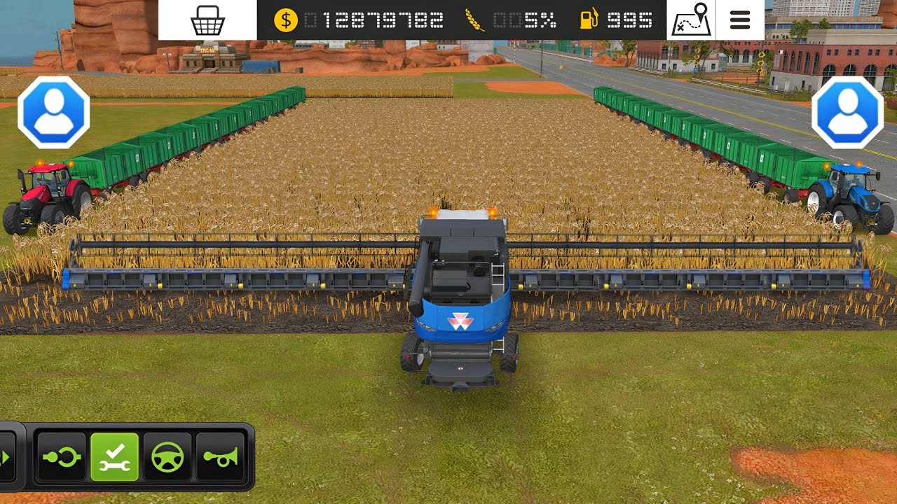 Fs18 Harvest Wheat With Big Header And Trailer : Fs 18 Multiplayer ! Farming Simulator 18 #fs18