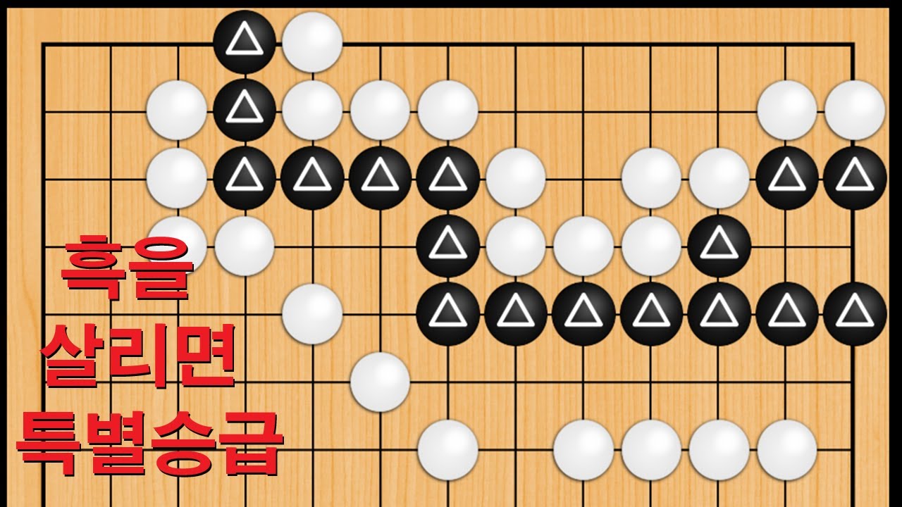 바둑 묘수 사활 - 감탄이 절로 나오는 묘수가 있습니다. 흑을 살려보세요
