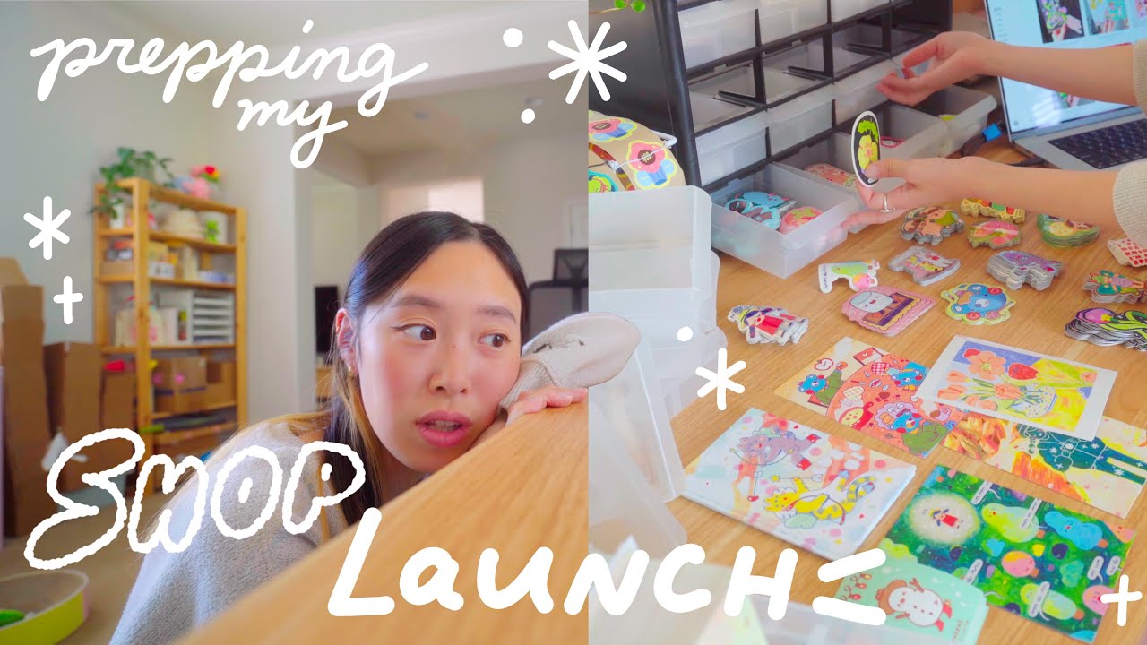Preparing My Small Biz Shop Launch In A Week 📦✨ business anxiety, rebranding, designing packaging