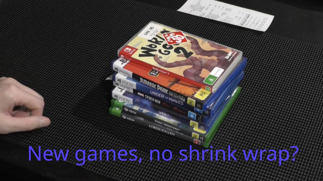 Selling games as new without shrink wrap