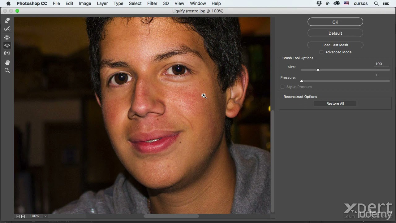 10-09 Usar el filtro Licuar en Adobe Photoshop - Curso gratis.
