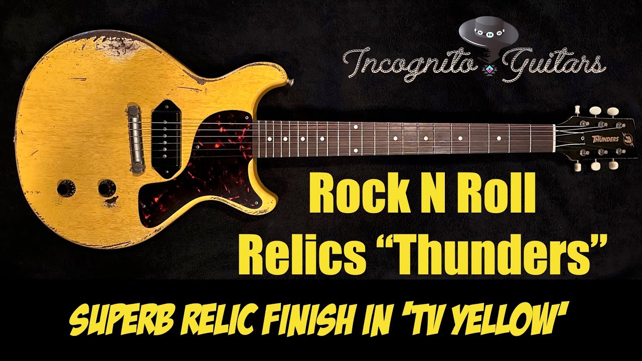 Rock N Roll Relics &ldquo;Thunders&rdquo; Electric Guitar in TV Yellow