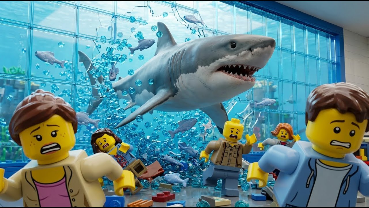 3d Lego Brick Story | Aquarium Shark Disaster | Shark Attacks Visitors