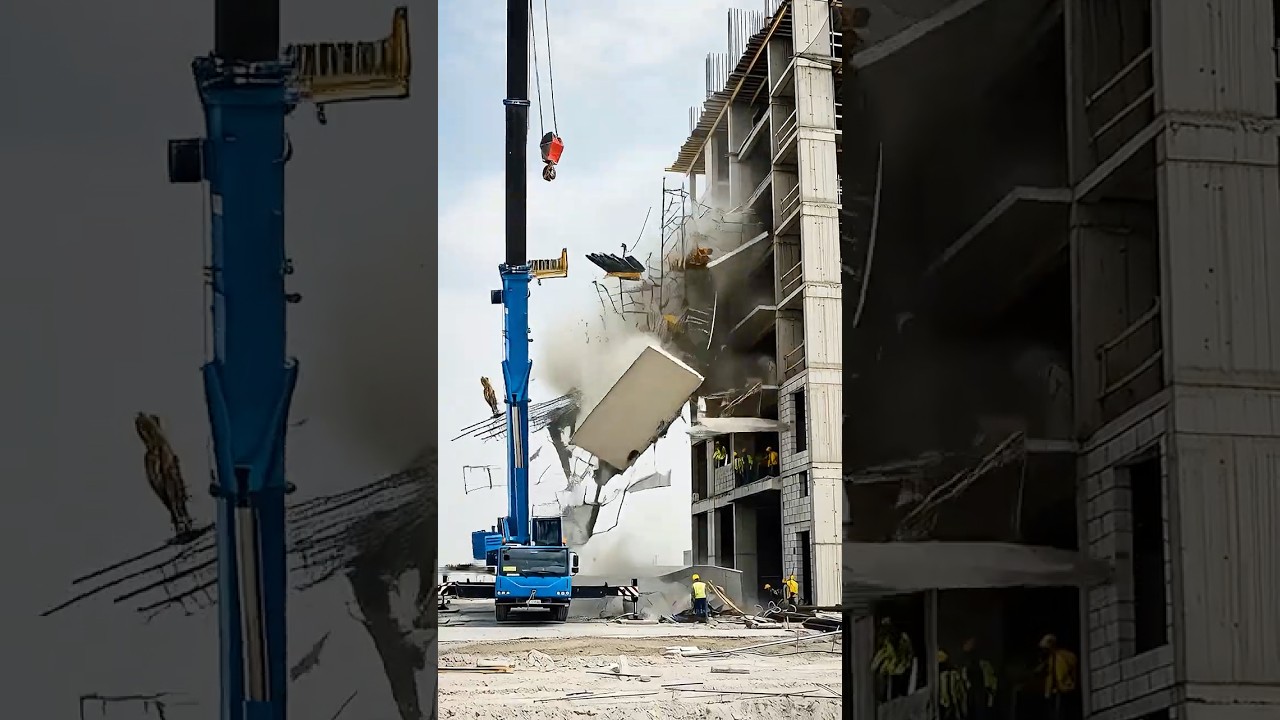 🏗️🏢 Epic Crane Collapse at Construction Site!  EP-01 #realestate  #shorts  #shortvideos