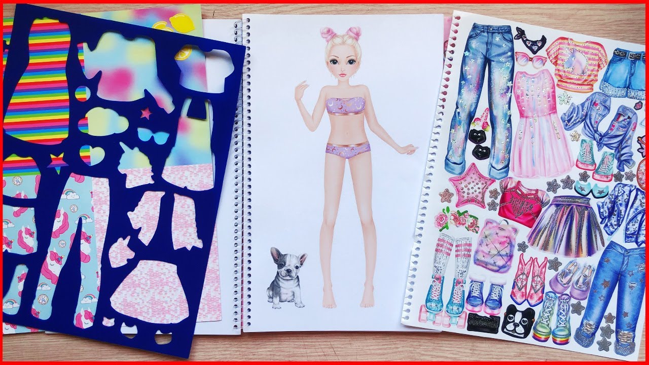 CẮT DÁN THIẾT KẾ VÁY ĐẦM CÔNG CHÚA BÚP BÊ, DÁN HÌNH TOP MODEL - Sticker dolly dressing (Chim Xinh)