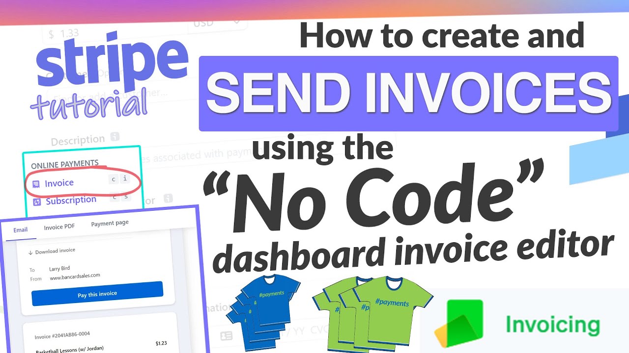 Stripe Invoice Example with Stripe Dashboard Invoice Editor - No Code Invoice