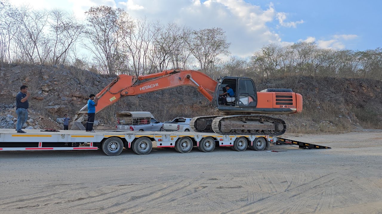 วันนี้ไม่ได้ขายรถครับพามาย้ายรถ ด้วยหาง 6 เพลา กับเจ้า Hitachi ZX350-5G ฝากขายเครื่องจักร 0625870434