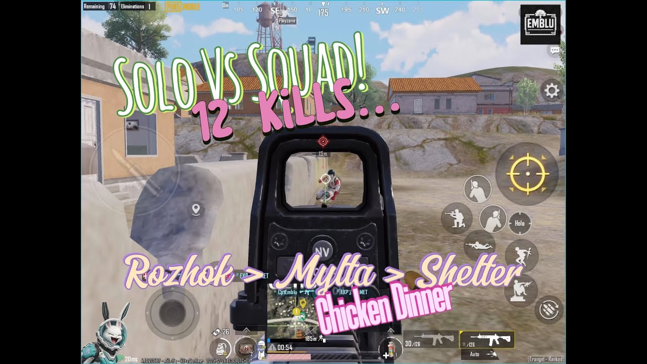 Solo vs Squad Control — Rozhok Cleared, Mylta Locked, 12 Kills | PUBG Mobile