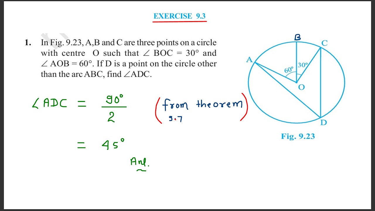 Exercise 9.3 - Q1, Q2 and Q3, 9th CBSE Maths