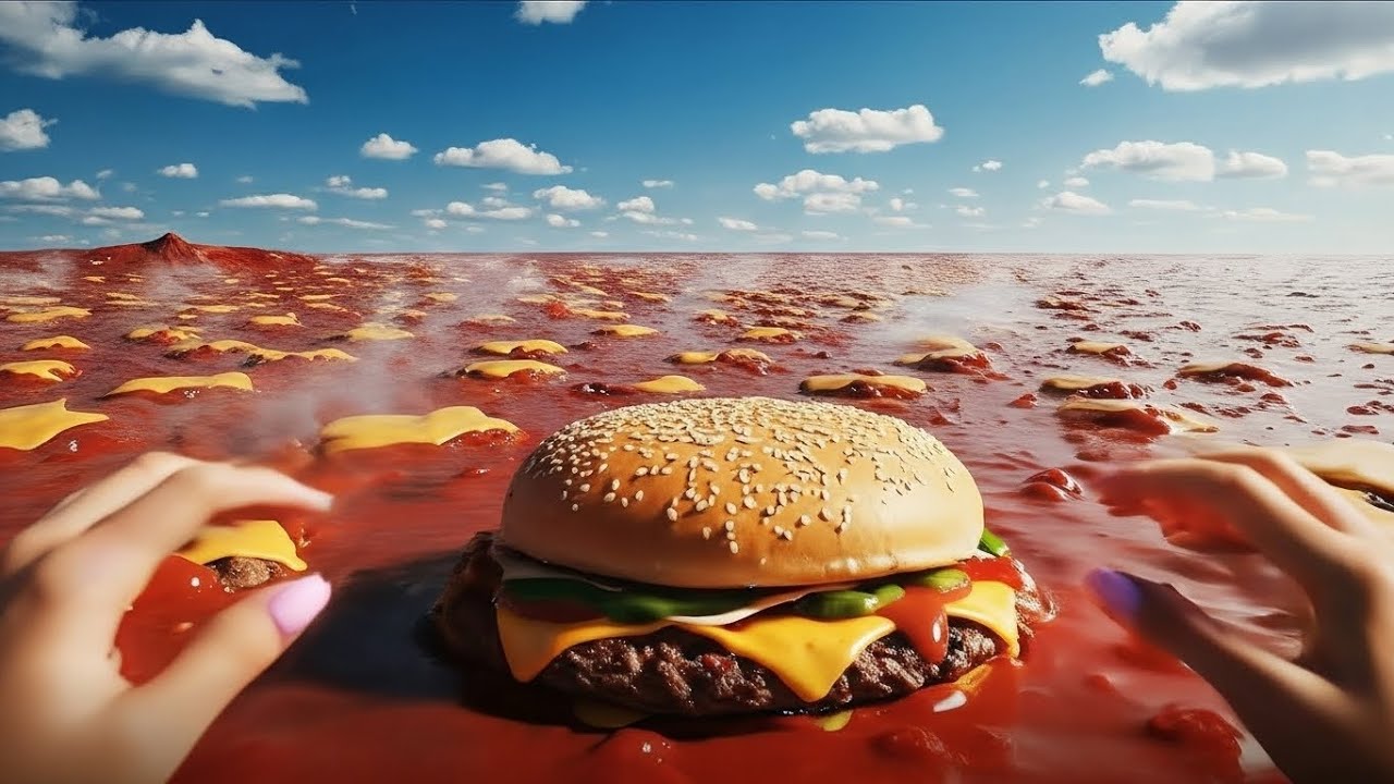 Would You Swim Through a Crazy Fast Food Ocean? 🍕🌊 | Relaxing Oddly Satisfying ASMR