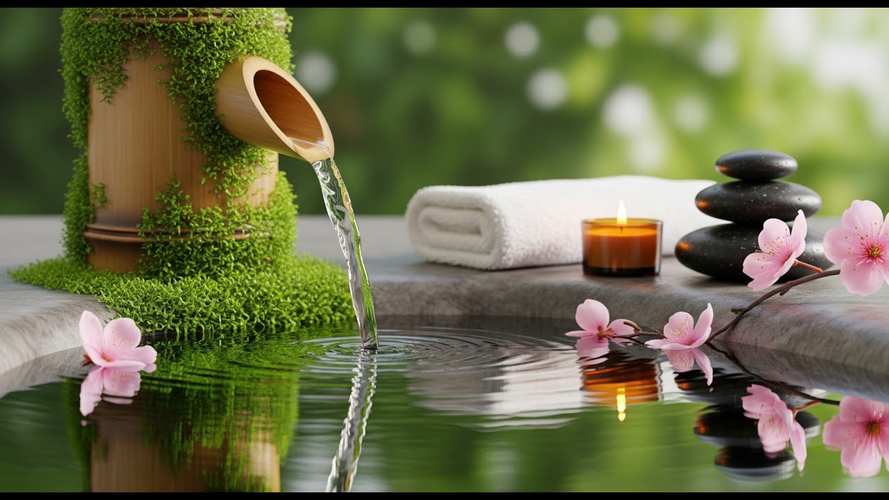 Bamboo Water Sounds & Relaxing Music 🌿 Eliminate Stress, Anxiety and Depression, Heal Mind & Body