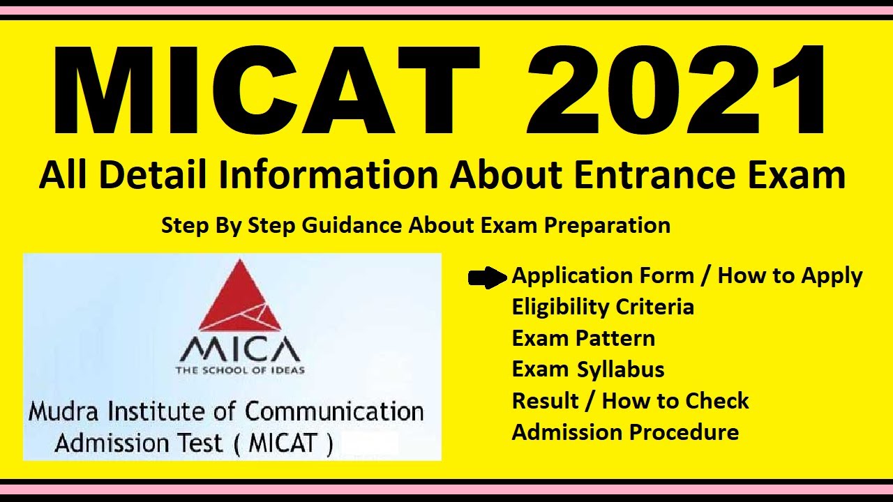 MICAT 2021 - Notification, Dates, Application, Eligibility, Admit Card, Pattern, Syllabus, Result