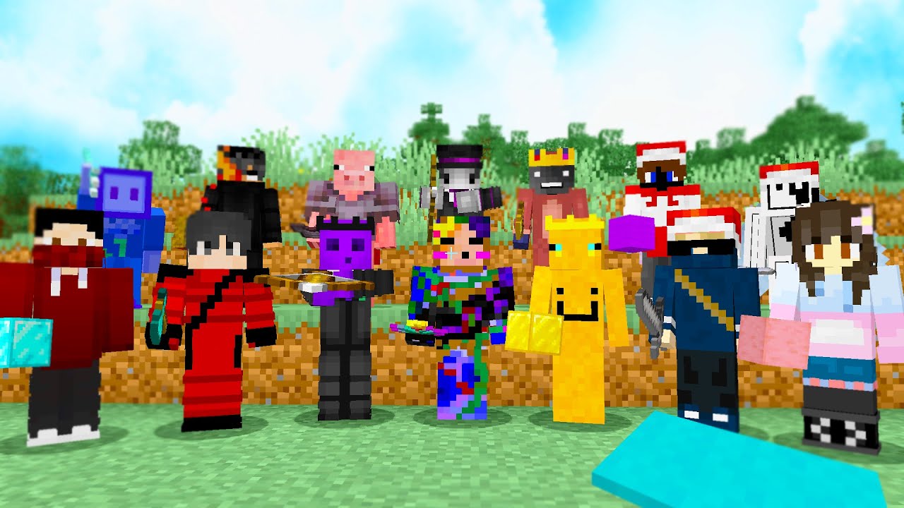 Minecraft Random Item Challenge VS 14 Hunters (again)