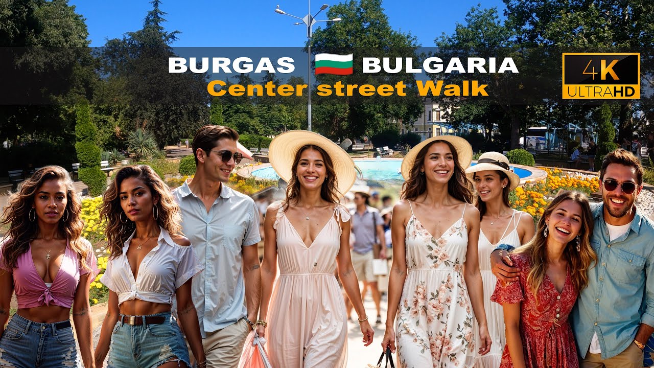 ✨ Walk through the center of Burgas🇧🇬 Bulgaria ☀️ hot summer - 2025 - 4K