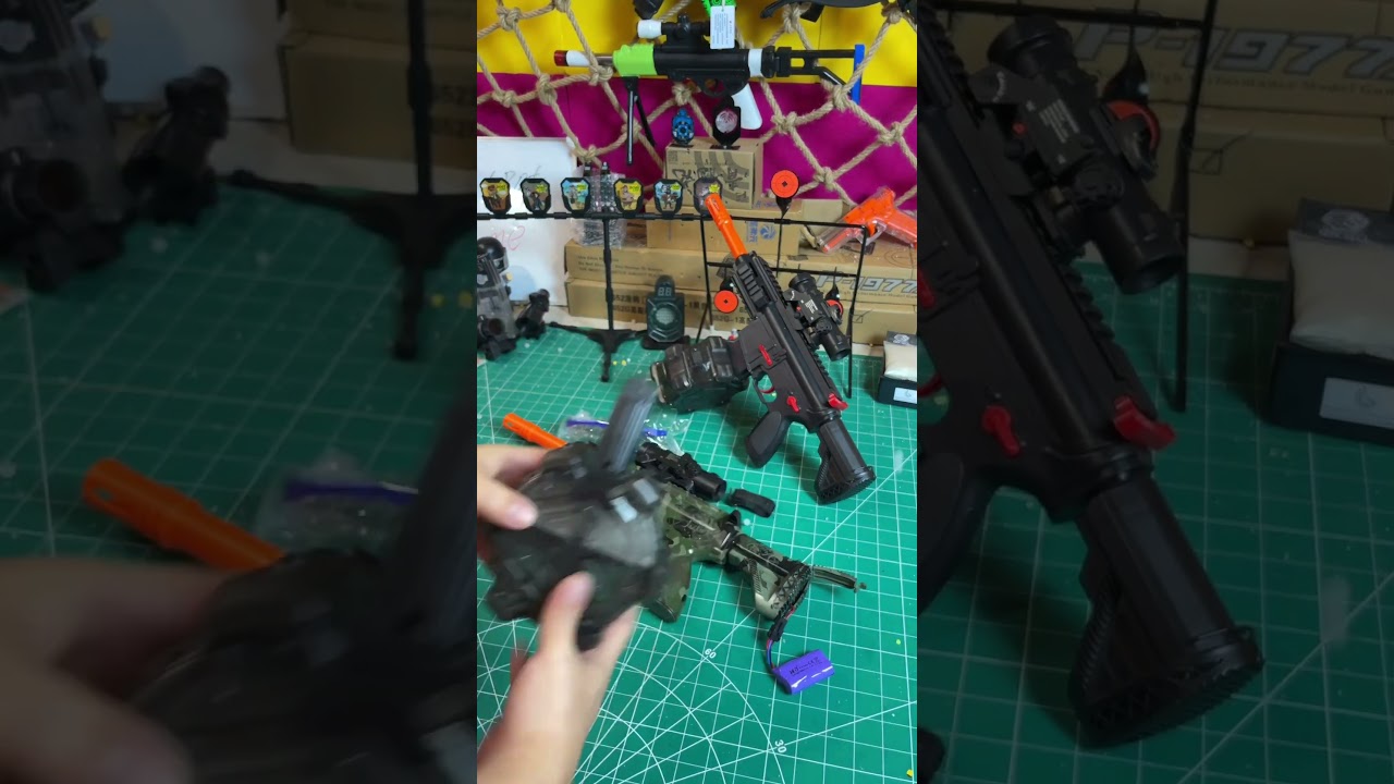 Super high speed.gel ball mod manual auto 2in1 #bbgun #airsoft #gelballblaster #toys #gbb