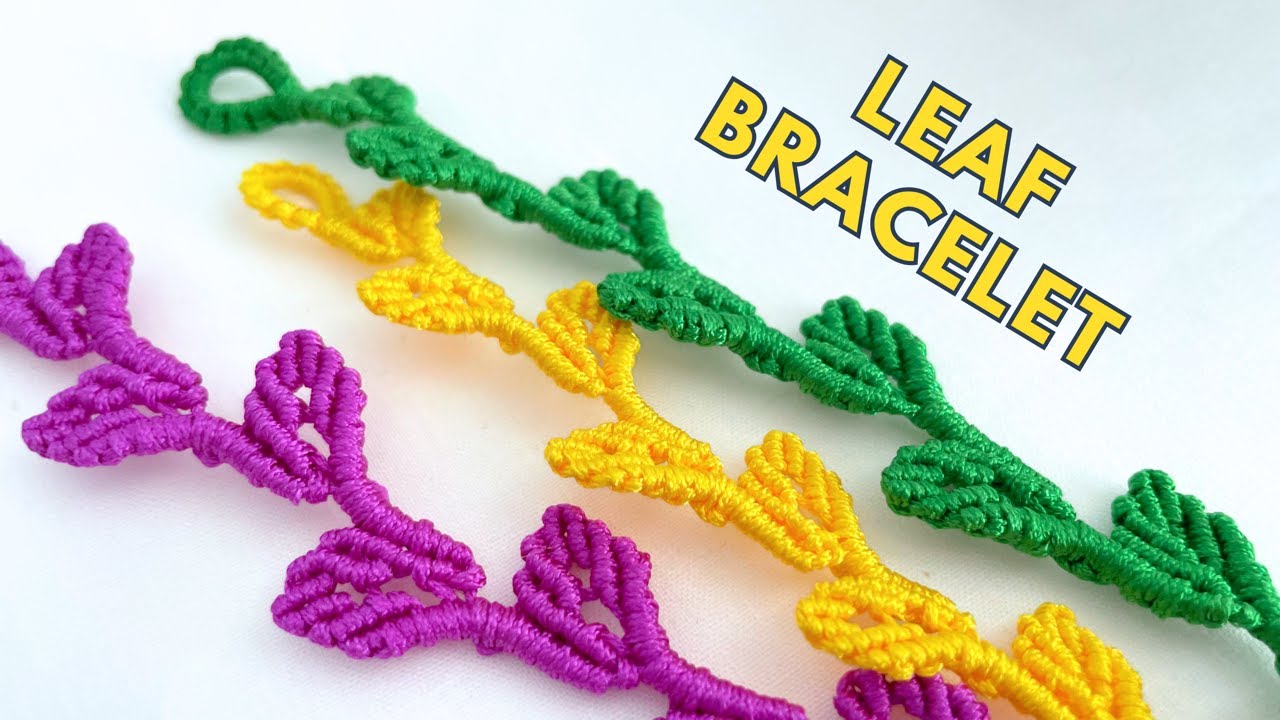 🌿 How to Make a Wavy Leaves Bracelet | Stunning Macrame Leaf Tutorial!