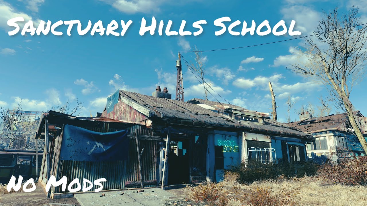 Sanctuary Hills School, Settlement Tour (No Mods) - Fallout 4